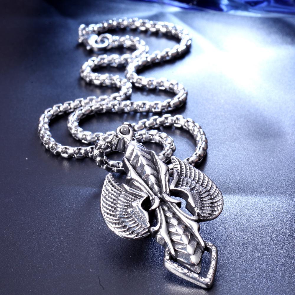 Titanium Steel Multiple Cross Titanium Steel Pendant Necklaces Ins Hip-hop High-end Trendy Men