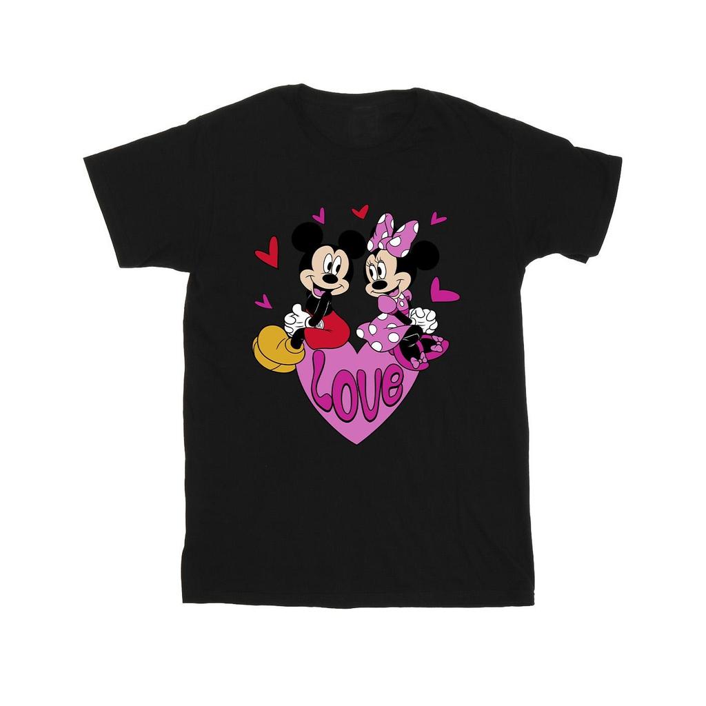 Disney Boys Love Hearts Mickey & Minnie Mouse Hearts Cotton T-Shirt