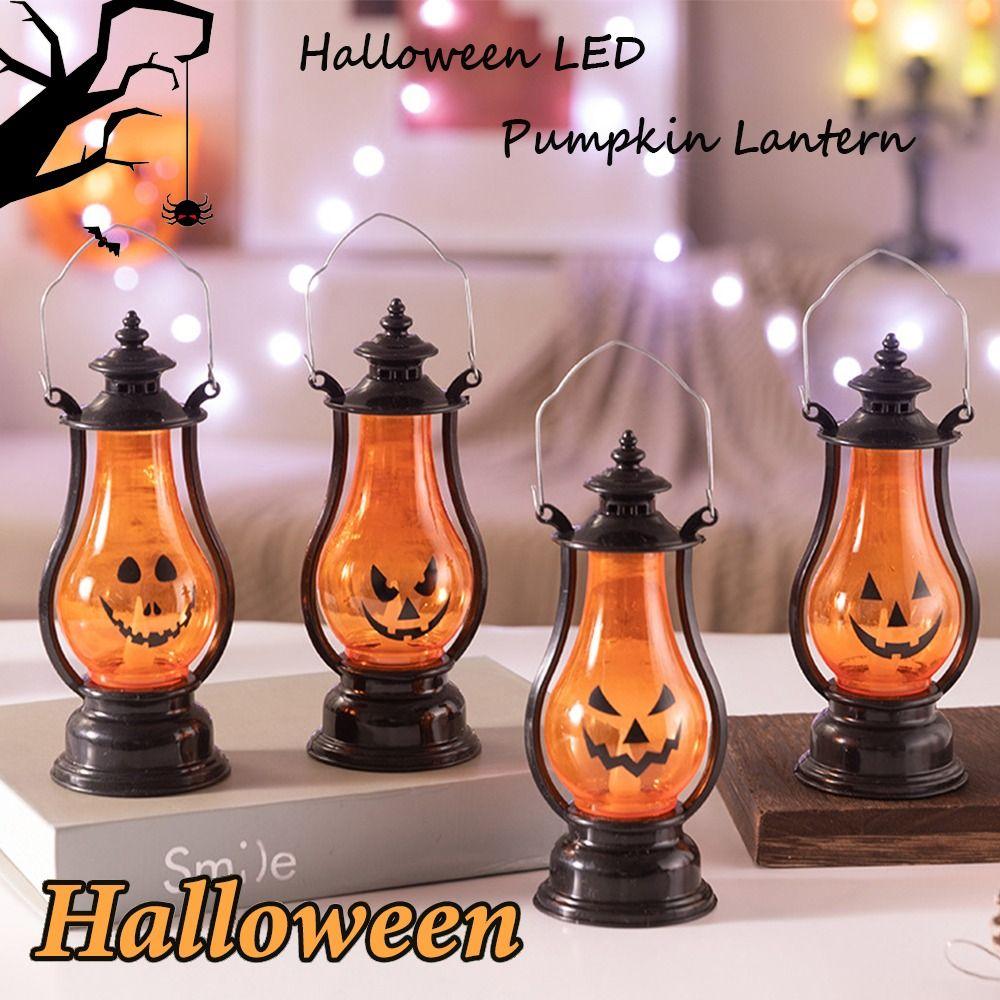 Light Hanging Ghost Lantern Expression Small Oil Lamp Creative LED Pumpkin Lantern  Children Gift