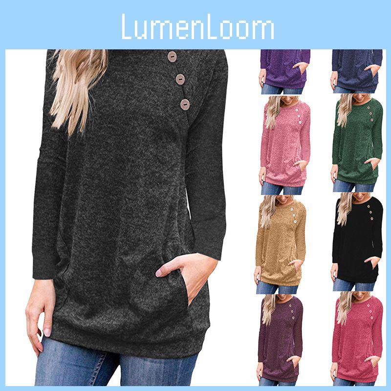 Stylish Ladies Casual Long Sleeve Pullover Sweater With Side Pockets And Comfortable Fit