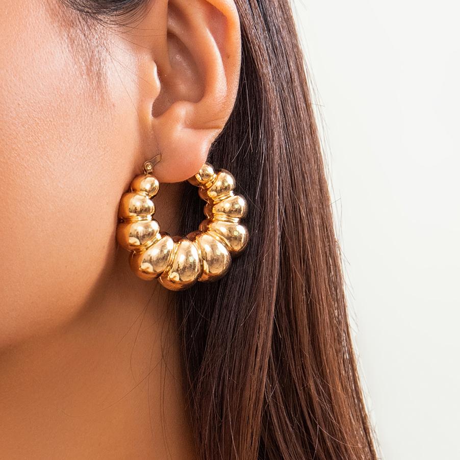 

High Quality Vintage Punk Geometric Circle Hoop Earrings for Women Trendy Goth Exquisite C Shape Piercing Earring Y2K Jewelry