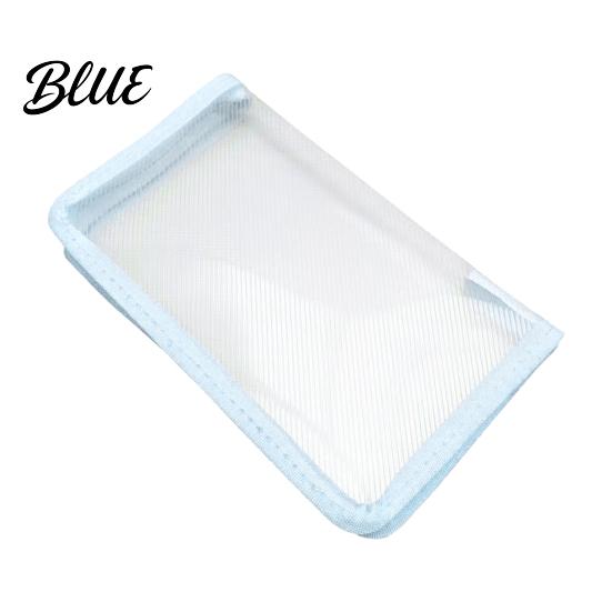 Office Bill Holder with Zipper Waterproof A6 Document Bag Smooth Durable Pencil Case Portable Stationery Case for School Transparent PP Organizer