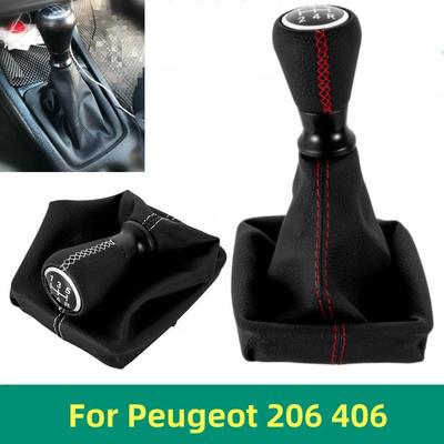 Leder Schalthebelknauf Manschette Stiefelabdeckung Kragen für Peugeot 206 406