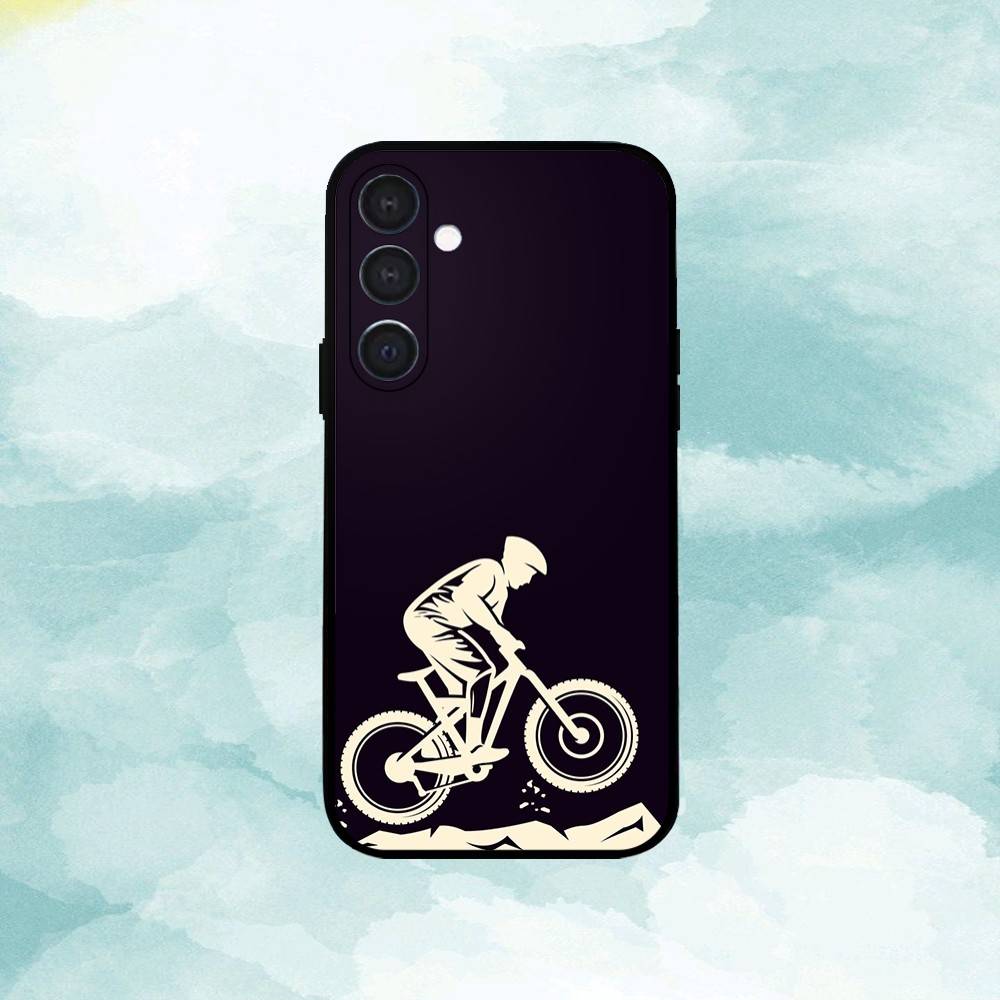 Bicycle movement pattern Phone Case For Samsung A73,72,71,53,52,51,22,91,80, Soft Black Cover