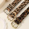 Leopard Print Women's Fashionable Alloy Pin Buckle Leather Belt - Versatile, Waist-Cinching Korean Style, Thin & Decorative (2025 New Style)
