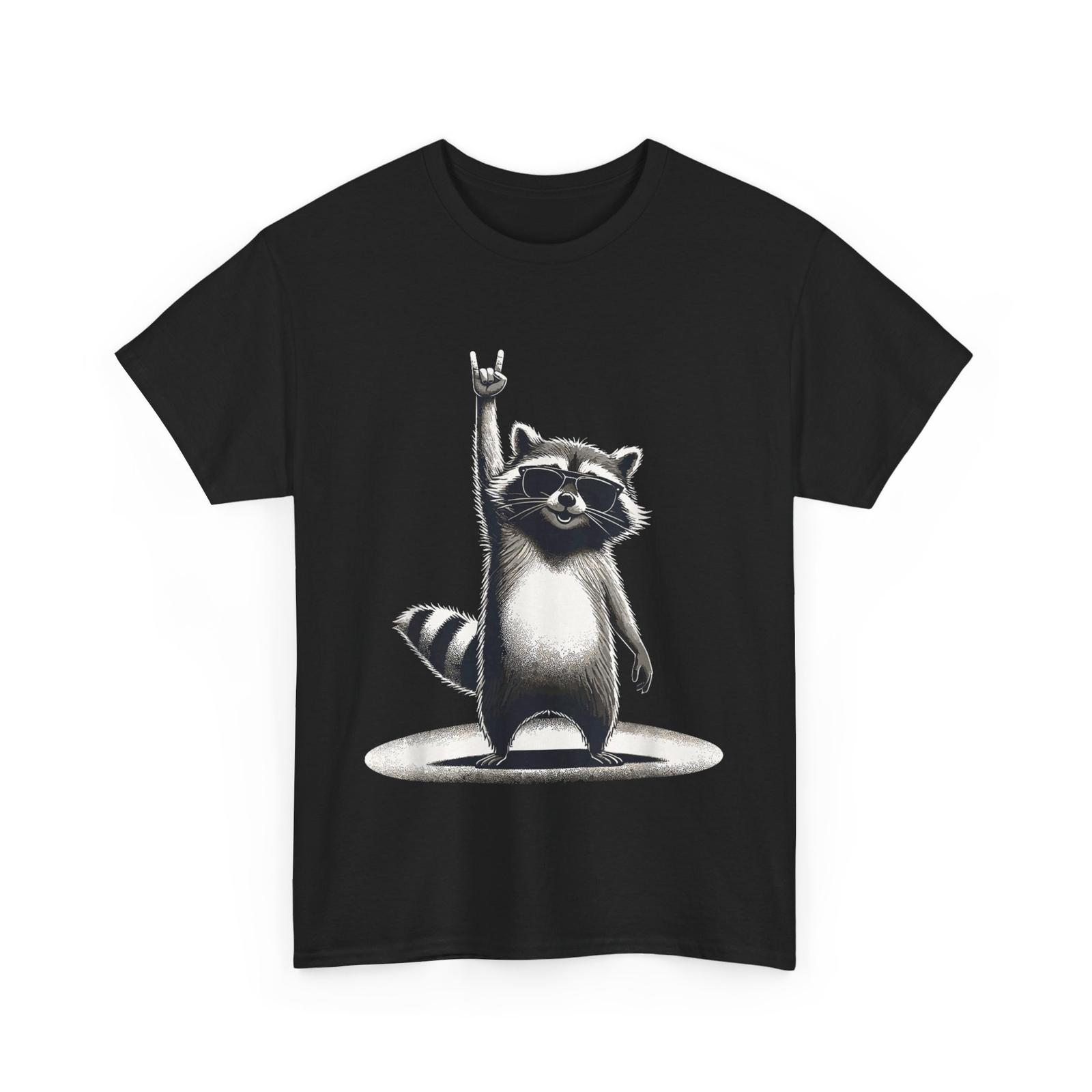 Raccoon Rock Music Shirt, Raccoon Sunglasses Animals Music Lovers T-Shirt Mens Womens Tees Top M