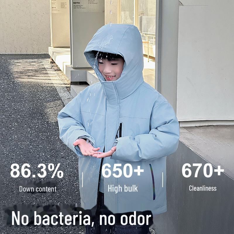 2024 Premium Black Gold Kids' Winter Down Jacket – 90% White Duck Down, Water-Resistant & Durable