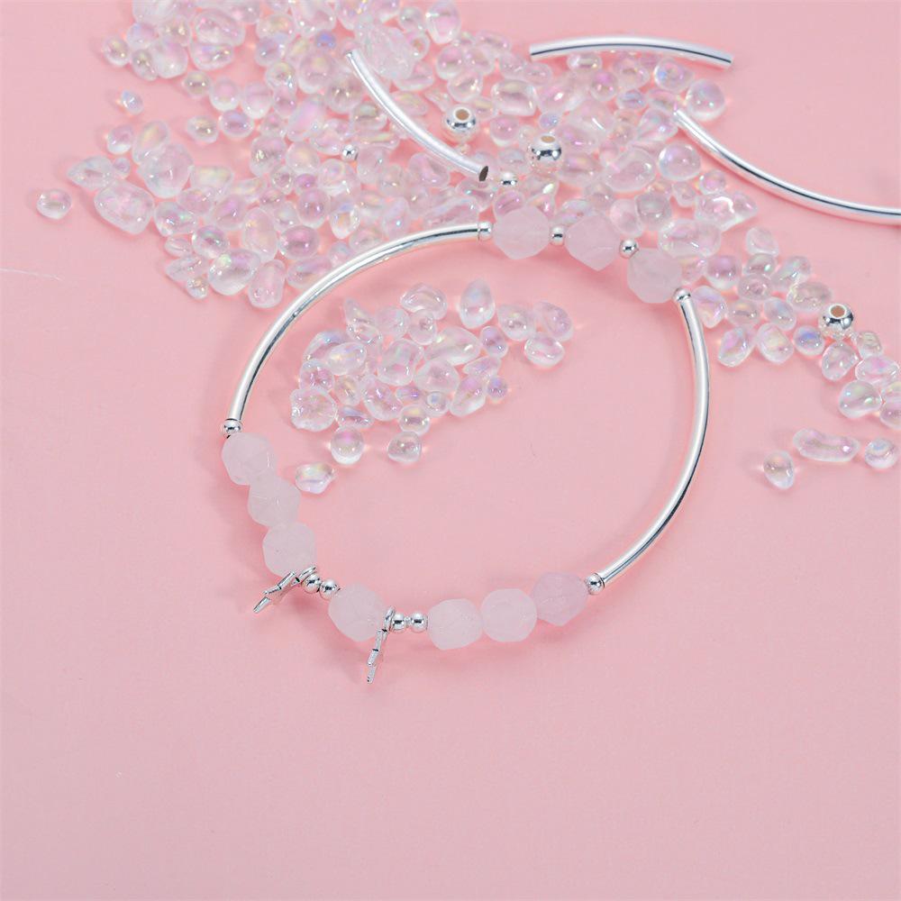 2024 New Smooth Silver Woven Bent Tube and Hollow Copper Tube Beads for DIY Bracelets