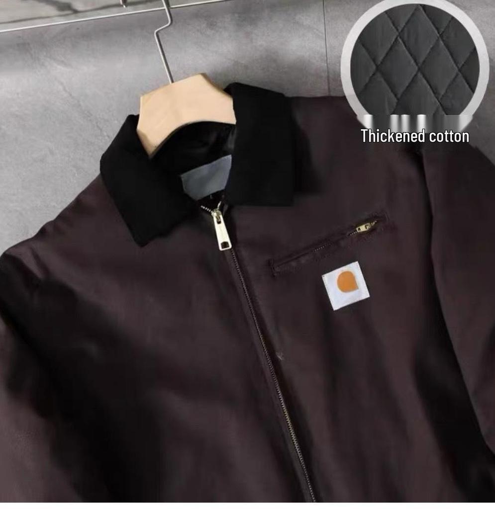 US High Street Carhartt Canvas Arbeitsjacke: Schwere Unisex Freizeit-Jacke mit Kragen für Frühling, Herbst, Winter