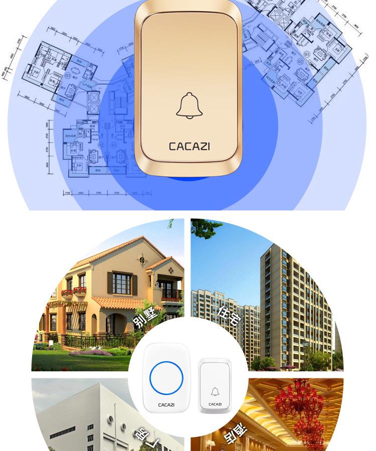 Waterproof Long-Distance Wireless Doorbell with Remote Control, 58 Melodies, and 4 Volume Levels