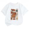 Kawaii Dolphin Pattern Children's Casual Short Sleeve T-shirt, Suitable for Summer Dressing