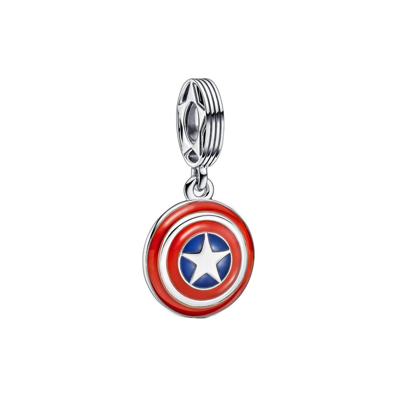 Pandora Avengers Captain America Shield Pendant Men Jewelry Silver Red 790780C01 Box,F,Silver/Red