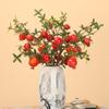 Artificial Pomegranate Persimmon Branch: Red Berry Fruit for Living Room or Entrance Hall Decoration - Chinese Style
