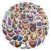 50 Owl Doodle Stickers Skateboard Suitcase Mobile Phone Decoration Stickers Waterproof Creative Children Cartoon Stickers