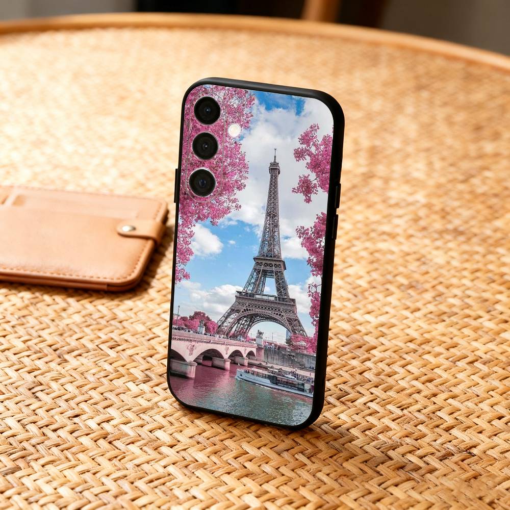 Paris Eiffel Tower Romantic Landmar  Phone Case For Samsung  A73,A21s,A22,A31,A32,A52,A53,A71,A80,Soft Black Shell