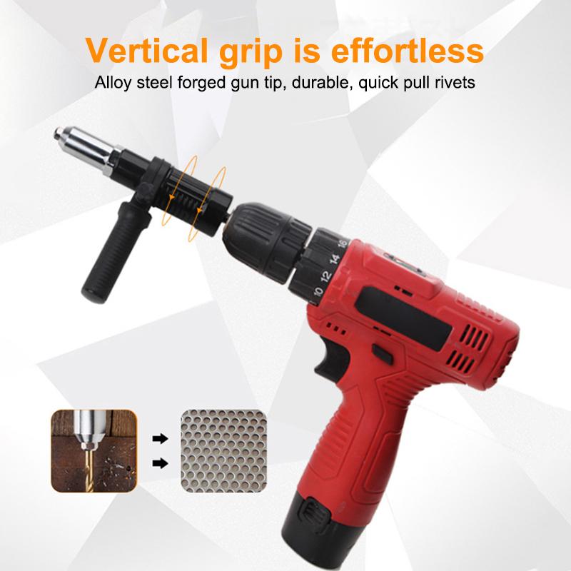 Riveting Machine Electric Rivet Gun Adapter 2.4Mm-3.2Mm-4.0Mm-4.8Mm Riveting Tools Home Riveting Machine For Electric Drills