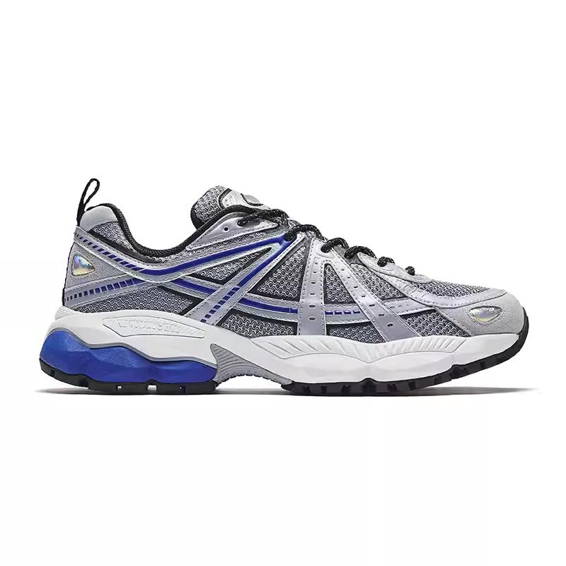 Anta Champion AG-G02 Comfortable Casual Shock Absorbing Wear Resistant Low Top Dad Shoes Men sneaker Silver Blue 112438808A-3