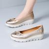 Waterproof Platform Flat Shoes Spring New Round Head Shallow Mouth Butterfly Knot Soft Sole Non-slip Single Shoes