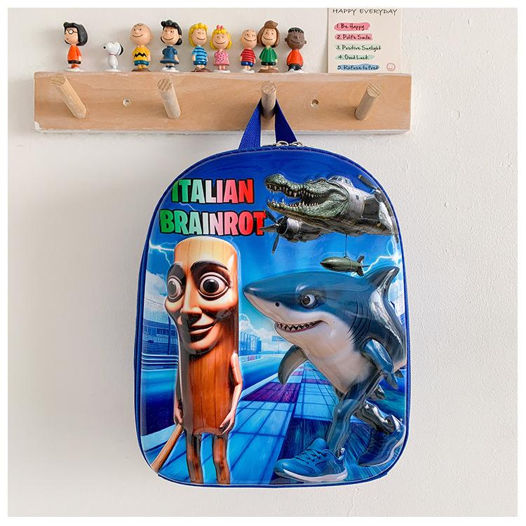 

Cartoon Cute Printed Boys And Girls Backpack Kindergarten Primary School Bag Children S Backpack синий