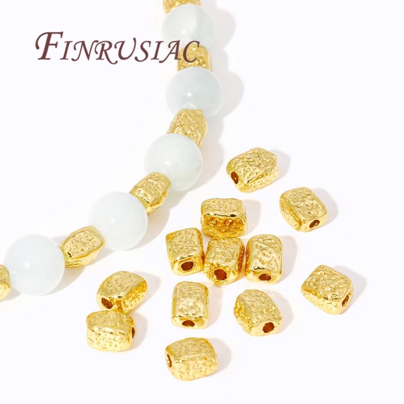 Brass Metal Beads Separators 18K Real Gold Plated Irregular Spacer Beads For Necklaces Making,DIY Jewelry Making Supplies