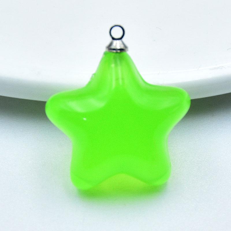 Jelly Color Acrylic Five-Pointed Star Earrings and Bag Charms for DIY Jewelry Accessories