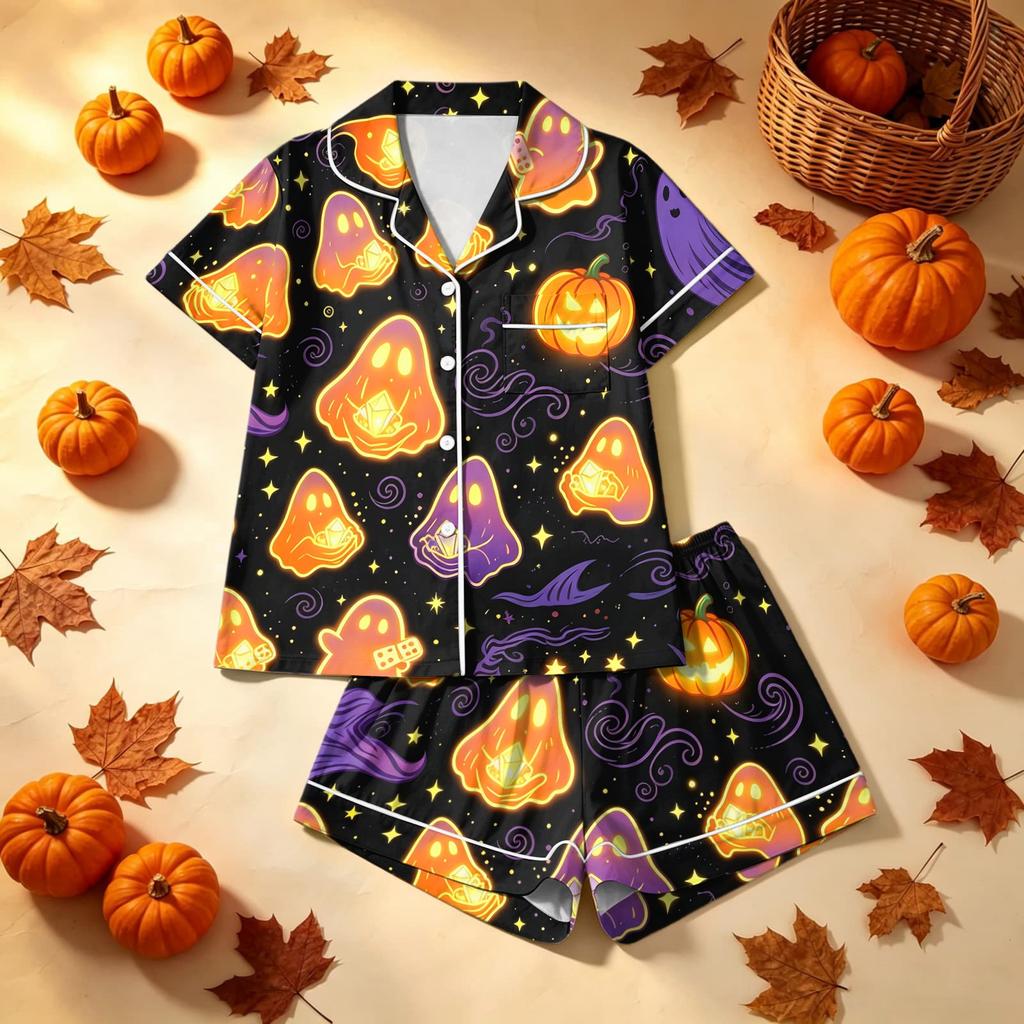 Women's Halloween Print Pajama Set Two Piece Sleepwear