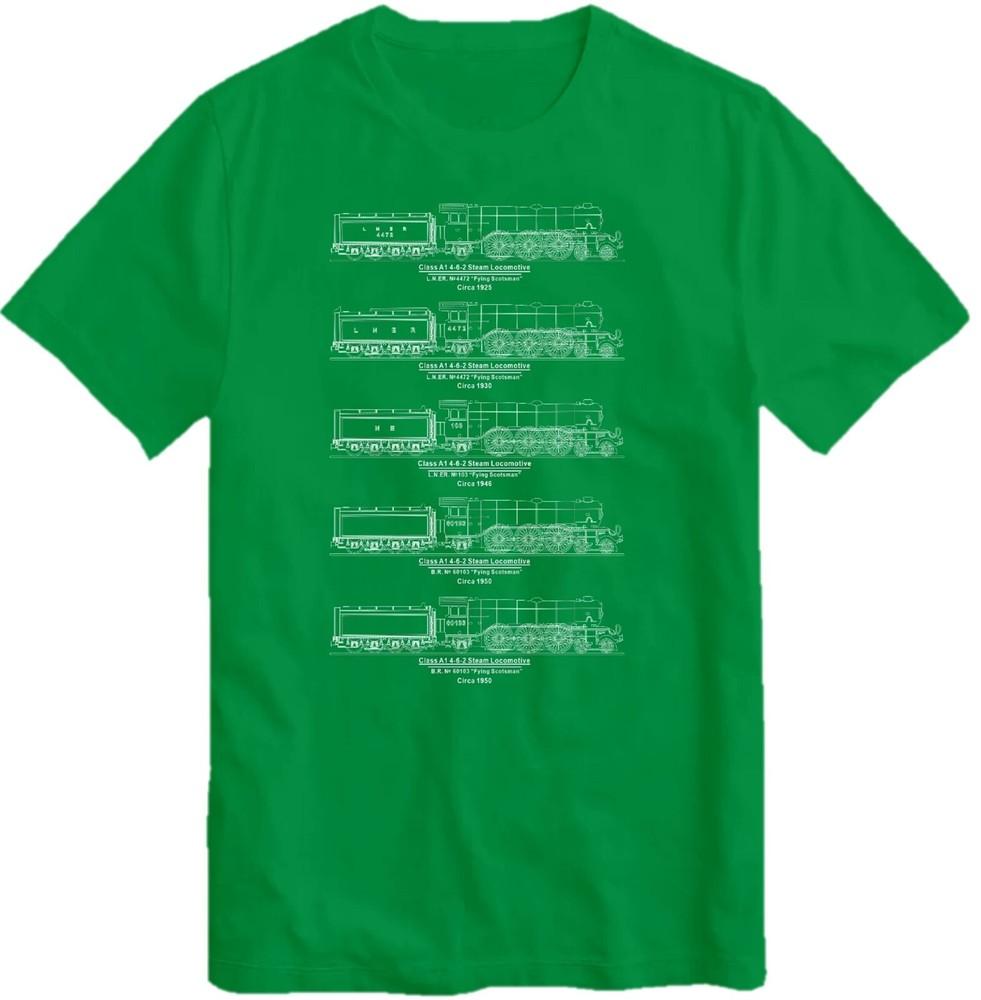 Flying ScotsUnisex TShirt British Steam LocomotiveS Train Lovers Retro Top Tee 4D S