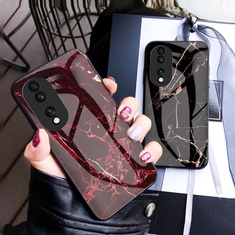 Pouzdro pro Honor 7C Pro 8A 8X X10 8 9 lite 9X Play View 10 20 40 30 Pro 60 70 Pouzdro Pro se X8 Pouzdro z mramorovaného tvrzeného skla Zadní kryt