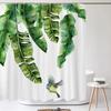 Green Tropical Plants Shower Curtain Bathroom Waterproof Polyester Shower Curtain Leaves Printing Curtains for Bathroom Shower