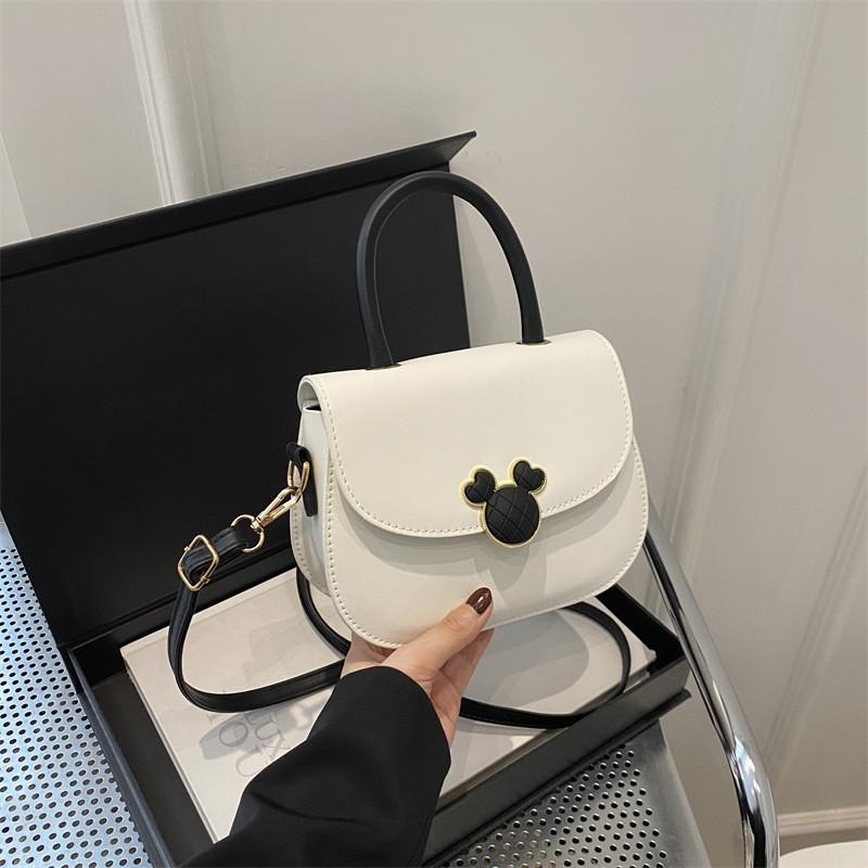 Stylish Street Trend Pu Saddle Bag For Women With Chic Color Contrast Design