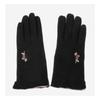 Women S Black Wool gloveS With Dog Embroidery Dcgv1f203bk