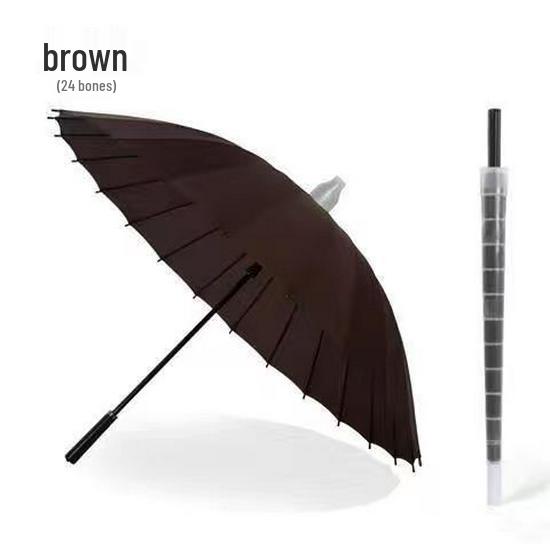 Rainbow 24-Rib Windproof Dual-Use Umbrella - Business, Sunny & Rainy Shade, Double Person, Straight Handle, Sun Protection.