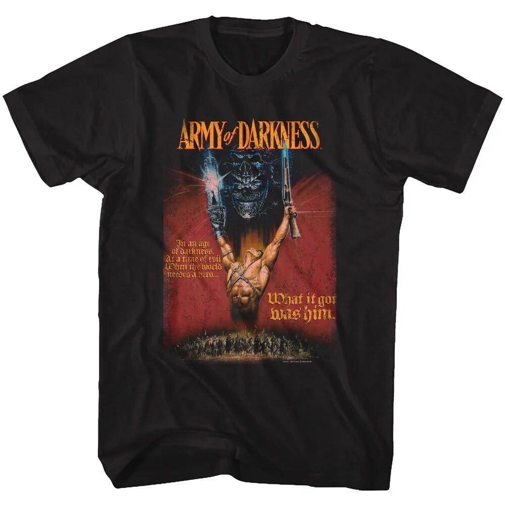 Army Of Darkness Movie Adult T Shirt POSTER Ash Williams New Official Black Unisex T-Shirt XXXL