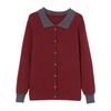 Contrast color doll collar thickened outer sweater women's autumn and winter new fashion casual loose bottoming knitted sweater