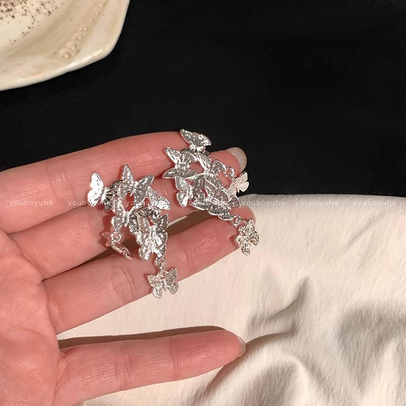 Unique 925 Silver Butterfly Zircon Pearl Stud Earrings for Women - High-End Fashion Jewelry