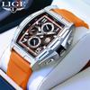 LIGE Mens Watches Sports Silicone Watch Men Luminous Chronograph Waterproof Watch for Men Male Clock Relogios Masculino+Box