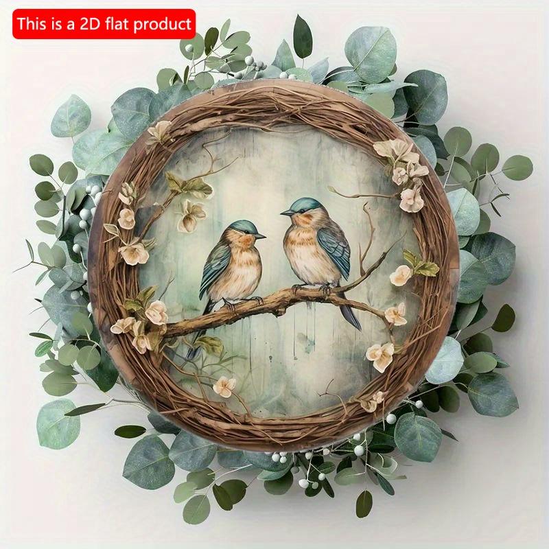 2d Flat 20*20cm, Round Wooden Swallow Sign, Entrance Decor Gift, Add Rustic Charm To Home, Kitchen, Garden, or Office.