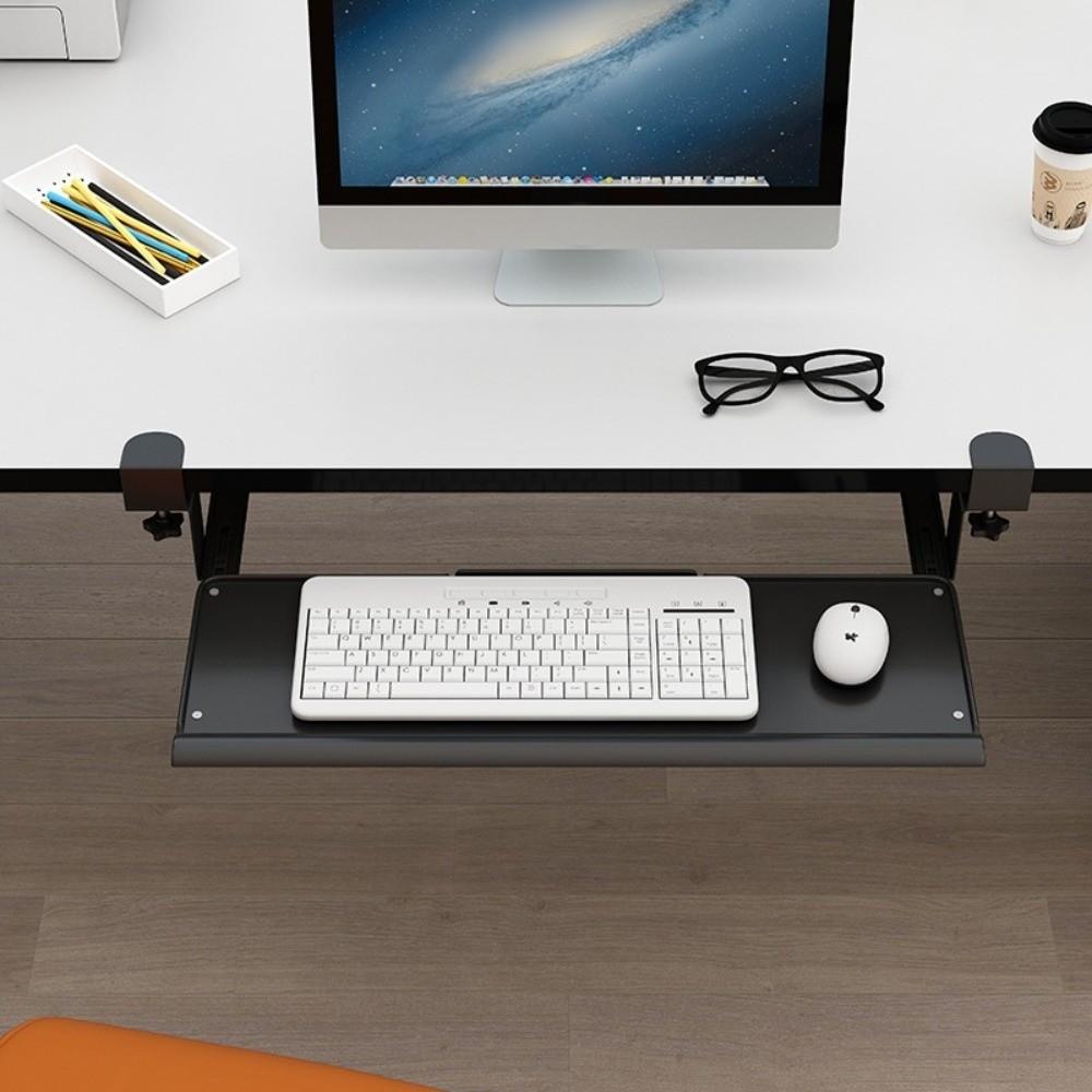 Waterproof Keyboard Tray No Perforation Clamping Type Tray Adjustable Keyboard Holder  Office Use