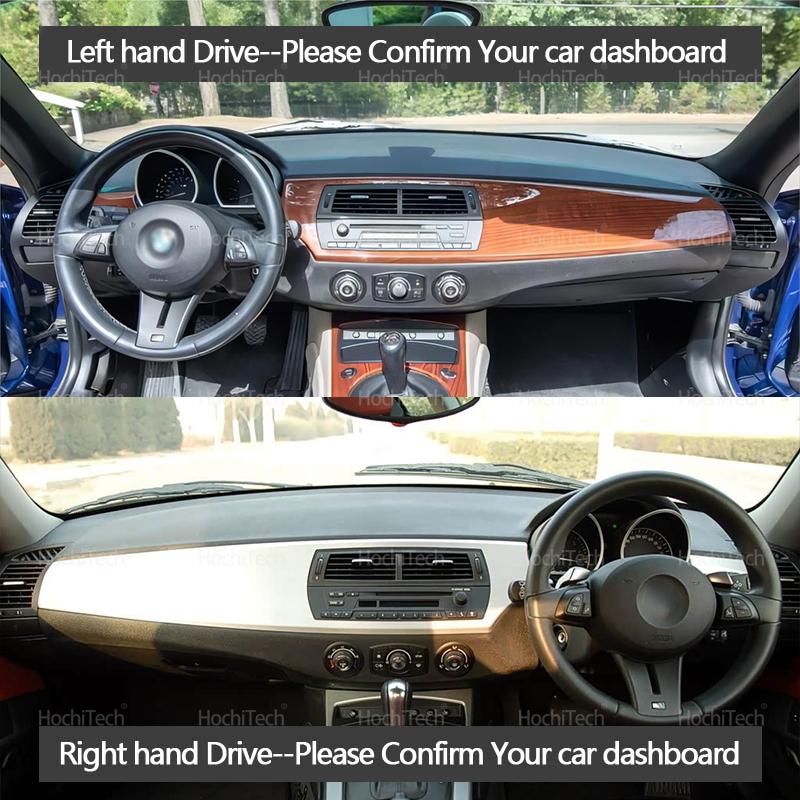 For BMW Z4 E85 2003~2008 Anti-UV Suede Leather Dashmat Black/Brown Dashboard Cover Sun Shade Carpet Non-slip Pad 2005 2006 2007