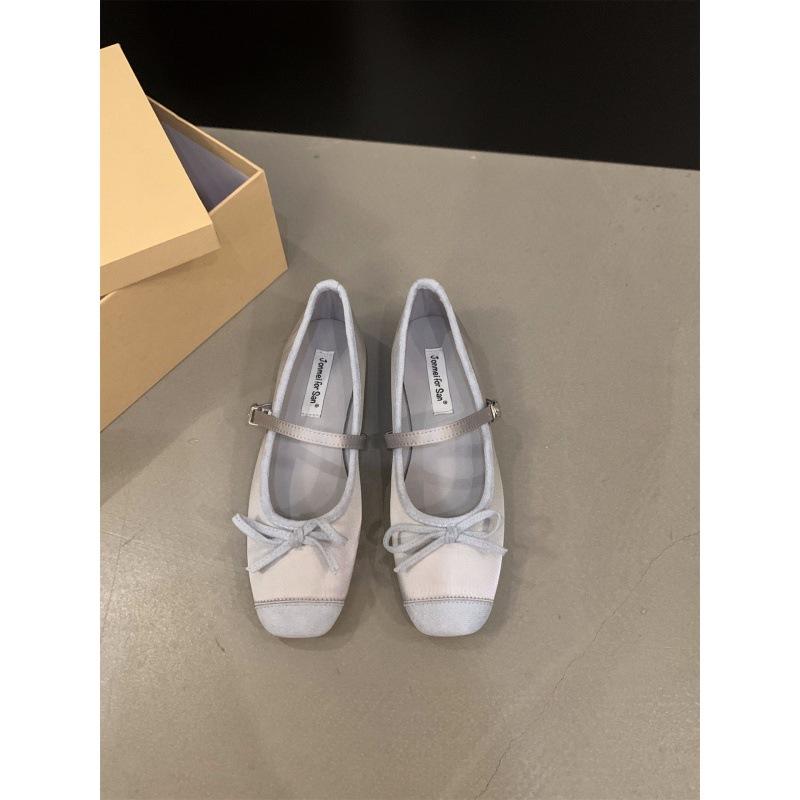2025 Spring and Autumn New Flat-bottomed French Small Fragrant Mary Jane Single Shoes Women's Shoes Square Head Ballet Shoes