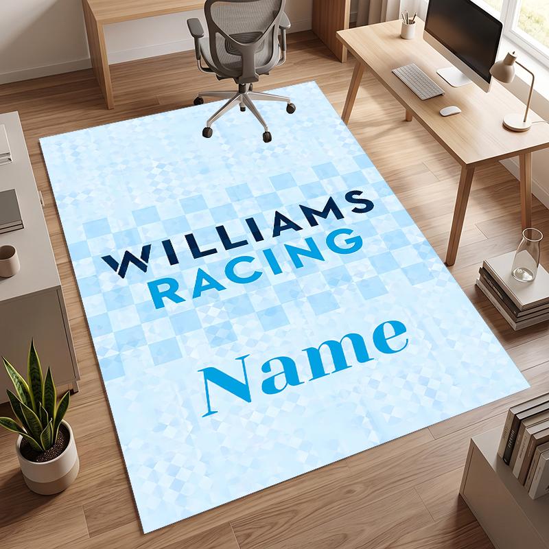 Williams Racing (1) Personalized Name Office Carpet Stylish Decor for Living Room Bedroom Kitchen