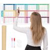 Colorful Large Size Calendar 42x100cm 12 Month Calendar Durable Monthly Planner Calendar  Home Use