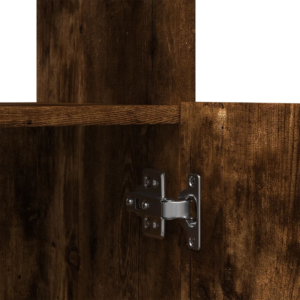 Highboard 63x33x180 cm Smoked Oak Engineered Wood