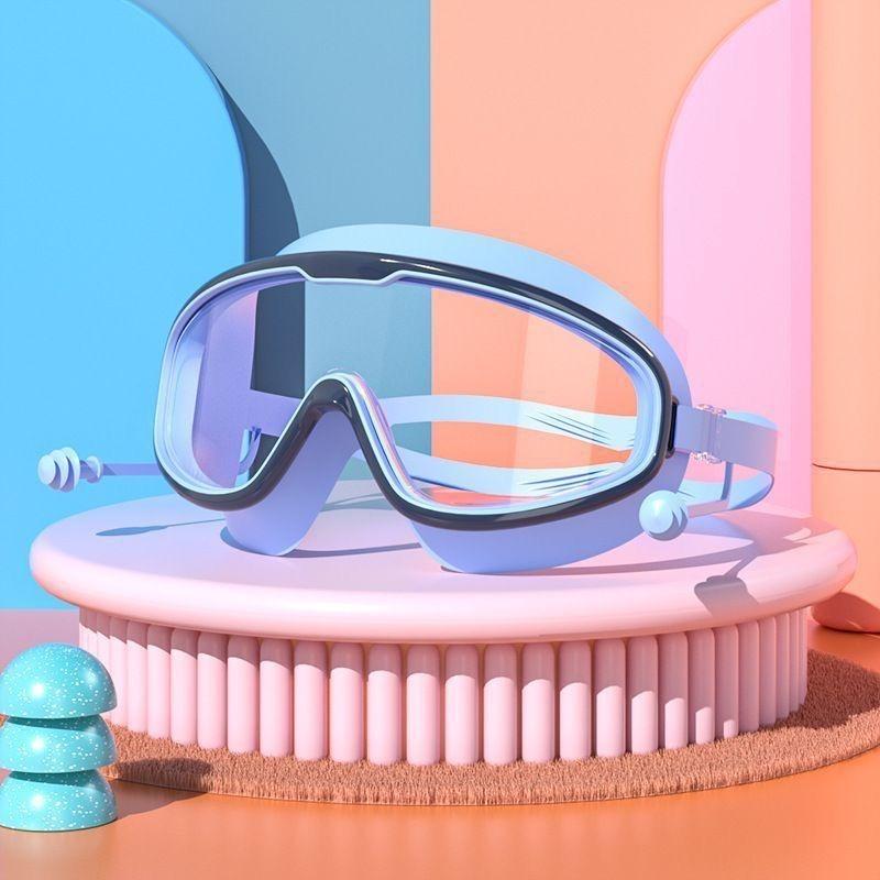 Kids Swimming Goggles Big Frame HD View Anti-fog Waterproof Children's Swim Goggles Boys and Girls Multi-color To Choose