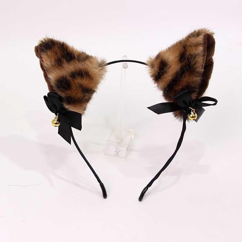 

1pc Leopard Print Halloween Fox Ear Cute Party Fiber Headband, Animal Ear COS Headpiece, Suitable For All Seasons коричневый