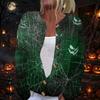 Women's Halloween Print Long Sleeve Knit Cardigan Button Front