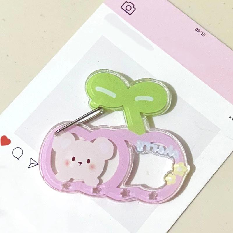 Cartoon Little Bear Star Cake Carabiner Mountaineering Buckle Porous Acrylic Buckle Keychain Backpack Multipurpose Keyring Hook
