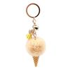 Ice Cream Pendant with Metal Ring Plush Keychain for Backpacks, Fluffy Cone Backpack Decoration Bag Charm, Decorative Women