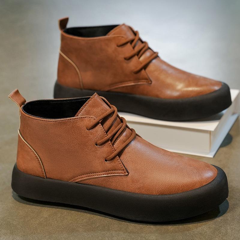 

Autumn new men s shoes fashion trend men s casual single shoes short boots versatile youth shoes 46