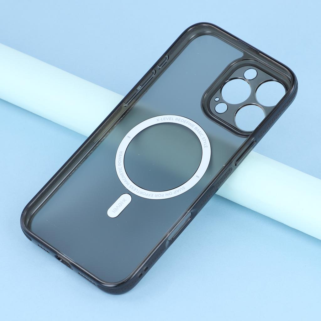 X-LEVEL For iPhone 16 Pro Max Magnetic Case PC TPU Translucent Phone Back Cover